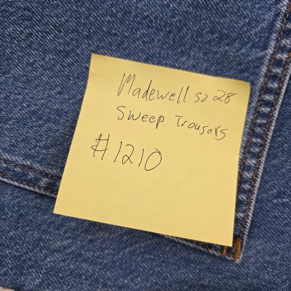 Madewell Wide Sweep Trouser Jeans Medium Wash Denim Size 28 - Picture 13 of 14